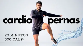 CARDIO X INFERIORES 20 MIN para gastar 600 calorias e tornear penas e glúteos (em casa)