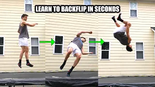 Learn Backflip On Trampoline - Easiest Way Ever - Turning a 360 Upside down