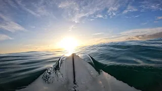 POV SUNRISE SURFING: A SURFER'S DREAM! (RAW)
