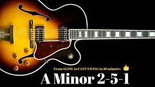 A Minor 2-5-1 Jazz Practice Backing Track // Slow - Medium - Fast Swing