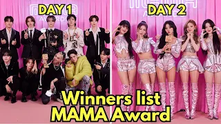The Full List Of Winners From Day 1&2 Of The 2023 “MAMA Awards”