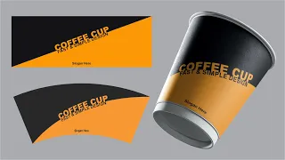 PAPER CUP Sleeve Design | COFFEE CUP | CorelDraw | Fast & Simple Design