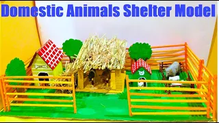 domestic animals shelter model making using cardboard and waste materials | diy | howtofunda