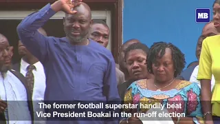 Tearful George Weah wins Liberian election