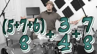 (5+7+6)/8 + 3/4 + 7/8 Mixed Meter Drumming