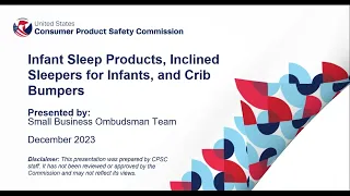 CPSC Business Education | Infant Sleep Products, Inclined Sleepers, and Crib Bumpers 01/09/24