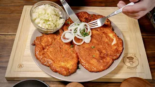 The best schnitzel in batter that has no competition! With crispy salad