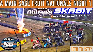 WORLD OF OUTLAWS A MAIN 16th to 1st?!?  SAGE FRUIT NATIONALS NIGHT #1