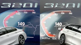 BMW 320i Touring vs Limousine 0-100 km/h acceleration // G20 vs G21