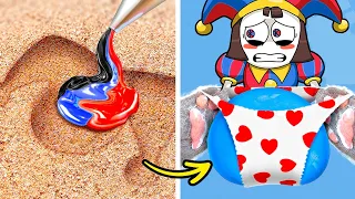 I Made Digital Circus at the Beach! 🤡💙 Summer Hacks and Gadgets