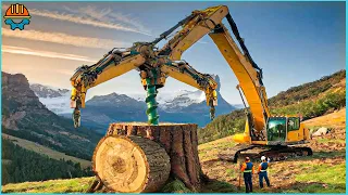 150 Incredible Dangerous Extreme Monster Stump Removal Excavator Work With Wood Chipper Machines