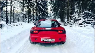 JDM mazda RX7 500hp - валит боком на 140 км/ч по дороге!