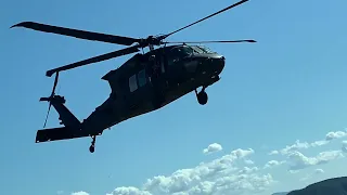 4 United States Army UH-60 black hawk taking off from Sedona airport ￼￼