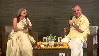 An Onam chat, at IIT with Prince Rama Varma and Ms.Latha Nathan. August 2023.