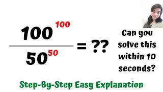 100^100/50^50=?? Can You solve this Within 10 seconds? Challenging Maths Puzzle! Easy solution!