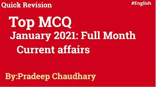 January 2021 | Full Month Current Affairs | Current Affairs in English