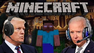 US Presidents Play Minecraft Herobrine's Mansion