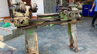 Full restoration of antique American JUNIO lathe | Restore and repair old JUNIOR lathe