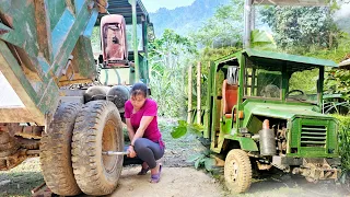 Genius girl: Repairs and restores a heavily damaged logging car halfway along the road - repair girl