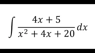 Calculus Help: Integral of (4x+5)/(x^2+4x+20) dx - Trigonometric substitution