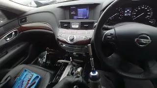 Nissan Fuga Hybrid 2012 head unit stereo removal