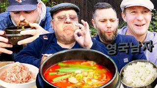British Cab Drivers try Korean Cab Drivers' favourite food!?