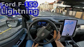 2022 Ford F-150 Lightning | POV test drive | old Prague city centre with Prague Castle