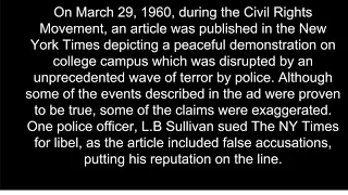 New York Times co. V. Sullivan AP Gov