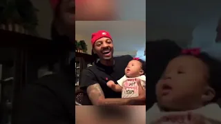 His daughter is only 4 months old and was mocking his laugh 😂