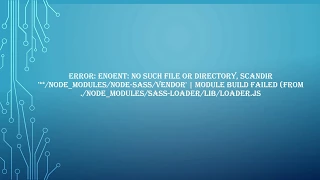 Error: ENOENT: no such file or directory, scandir '**/node_modules/node-sass/vendor'