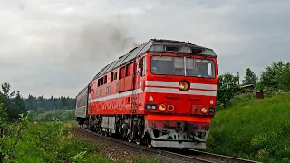 Russian Diesel Locomotives TEP70 Compilation