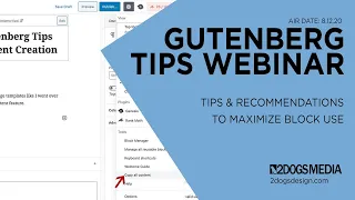 Gutenberg Tips & Tricks Webinar