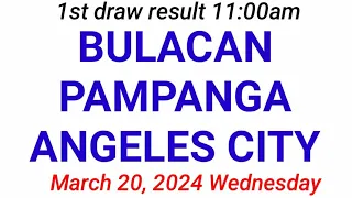 STL - BULACAN,PAMPANGA,ANGELES CITY March 20, 2024 1ST DRAW RESULT