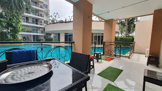 Large terrace and direct pool access in this two-bedroom in Jomtien, Pattaya (Paradise Park Condo)!