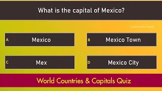 World Countries & Capitals Quiz | 25 Questions | World Geography Questions | General Knowledge Quiz