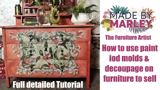 How to use paint, iod moulds & decoupage on furniture that sells