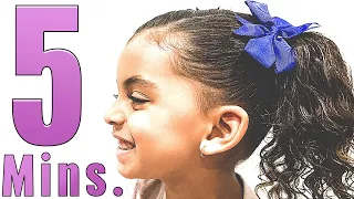 3 Five Minute Easy Hairstyles For Curly Hair For School | Mixed Tutorials