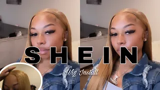 SHEIN WIG ?? Install & Review Honey Blonde Hair (Is It Giving?)