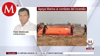 Marina apoya al combate de incendio en Guerrero