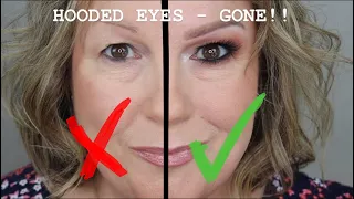 HOW TO SMOKEY EYE TUTORIAL FOR VERY HOODED WRINKLY DROOPY DOWNTURNED EYES  MATURE MAKEUP FOR OVER 50