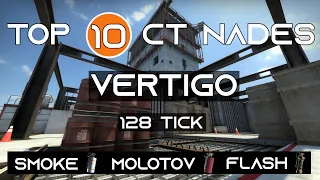 CSGO | Top 10 Nades Vertigo CT Side [128 Tick] - Smokes, Molotovs, Flashes, Gifs [2020]