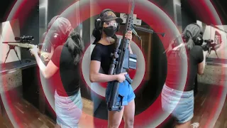 Small Korean Girl shoots 50cal sniper for the first time | Strip Gun Club, Las Vegas