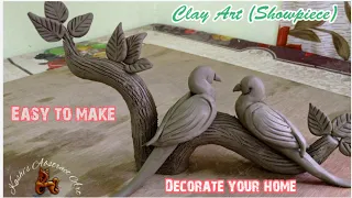 Clay Art // Beautiful Showpiece //  Two Parrots// Very Easy To Make//Terracotta Art //