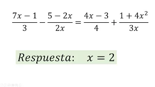 Ecuaciones fraccionarias denominador monomio 05