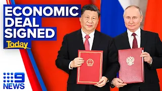 China and Russia sign new economic deal, discuss peace plan for war on Ukraine | 9 News Australia