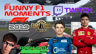 F1 Funniest Moments During Live Stream #1| Charles Leclerc | Lando Norris | Alex Albon |