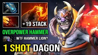 WTF 1st Item Hammer Lion 100% Deleted Tinker From Mid with 1 Shot Dagon +19 Finger Stack Dota 2