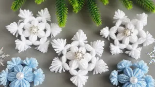 ❄️Amazingly simple! ❄️ Yarn Snowflake 🎄 Christmas Ornaments