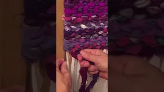 Twined Rag Rug Turning a Row