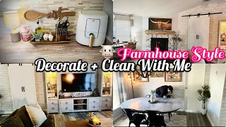 🐮FARMHOUSE STYLE MOBILE HOME DECORATE + CLEAN WITH ME #mobilehomeliving #decor #farmhousestyle